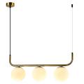 Lampa wisząca poprzeczna ALISA z szklanymi kulami nad blat LP-005/3L GD Light Prestige