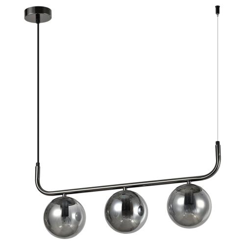 Lampa wisząca z trzema grafitowymi szklanymi kloszami ALISA do jadalni LP-005/3L grafit  Light Prestige