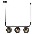 Lampa wisząca z trzema grafitowymi szklanymi kloszami ALISA do jadalni LP-005/3L grafit  Light Prestige
