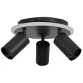 Plafon czarny z reflektorkami i pierścieniem LED CCT z rodziny PARMA LP-0612/3C Round BK Light Prestige