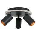 Plafon czarny z reflektorkami i pierścieniem LED CCT z rodziny PARMA LP-0612/3C Round BK Light Prestige