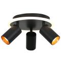 Plafon czarny z reflektorkami i pierścieniem LED CCT z rodziny PARMA LP-0612/3C Round BK Light Prestige