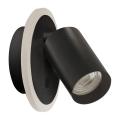 Reflektorek ścienny czarny PARMA na GU10 i ringiem LED do salonu LP-0612/1WS BK Light Prestige