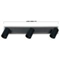 Listwa sufitowa czarna PARMA z ruchomymi reflektorkami 3xGU10 + LED CCT LP-0612/3WS BK Light Prestige