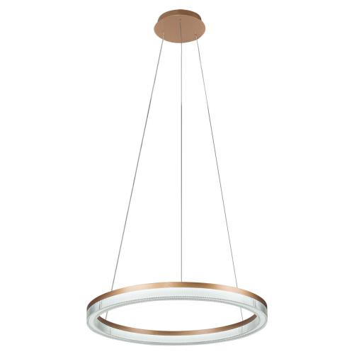 Nowoczesna lampa wisząca MIDWAY złoty podwieszany ring nad stół LP-033/1P S GD Cristal Triangle Light Prestige