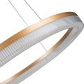 Nowoczesna lampa wisząca MIDWAY złoty podwieszany ring nad stół LP-033/1P S GD Cristal Triangle Light Prestige