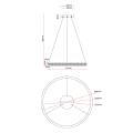 Nowoczesna lampa wisząca MIDWAY złoty podwieszany ring nad stół LP-033/1P S GD Cristal Triangle Light Prestige
