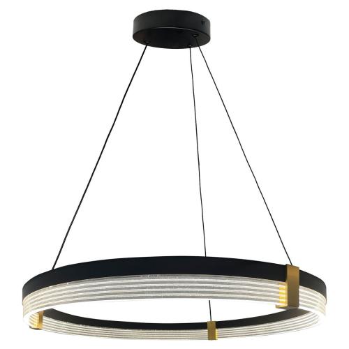 Lampa wisząca czarny ring złote elementy z serii PLUM LP-0407/1P M BK Triangle Light Prestige