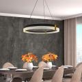 Lampa wisząca czarny ring złote elementy z serii PLUM LP-0407/1P M BK Triangle Light Prestige