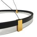 Lampa wisząca czarny ring złote elementy z serii PLUM LP-0407/1P M BK Triangle Light Prestige