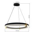 Lampa wisząca czarny ring złote elementy z serii PLUM LP-0407/1P M BK Triangle Light Prestige