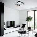 Lampa sufitowa PARMA czarno biała z dwoma tubami na GU10 + wbudowany LED LP-0612/2C Square BK Light Prestige