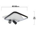 Lampa sufitowa PARMA czarno biała z dwoma tubami na GU10 + wbudowany LED LP-0612/2C Square BK Light Prestige
