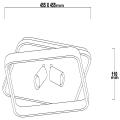 Lampa sufitowa PARMA czarno biała z dwoma tubami na GU10 + wbudowany LED LP-0612/2C Square BK Light Prestige