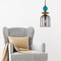 Lampa TROPEA z przydymionym szklanym kloszem na E27 nad stół LP-2004/1P M SM Light Prestige