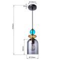 Lampa TROPEA z przydymionym szklanym kloszem na E27 nad stół LP-2004/1P M SM Light Prestige