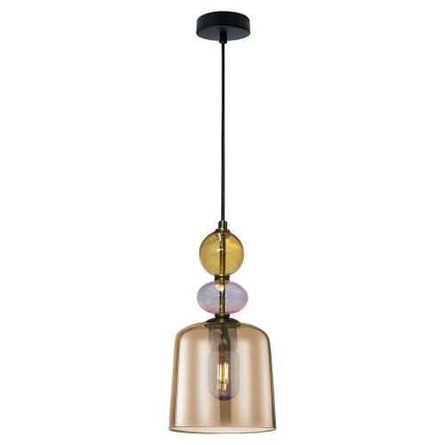 Lampa TROPEA nowoczesny szklany klosz Bursztynowo-różowy na E27 LP-2004/1P S AM Light Prestige