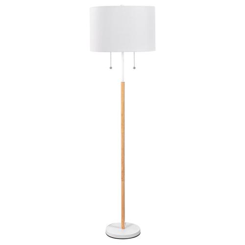 Elegancka lampa stojąca do sypialnia białe FOGO LP-0304/2F WH Light Prestige