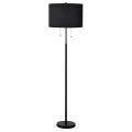 Lampa podłogowa czarna z kloszem i sznureczkami włącznikami LP-0304/2F BK Light Prestige