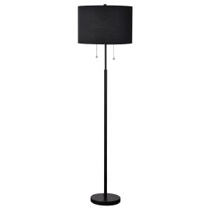 Lampa podłogowa czarna z kloszem i sznureczkami włącznikami LP-0304/2F BK Light Prestige