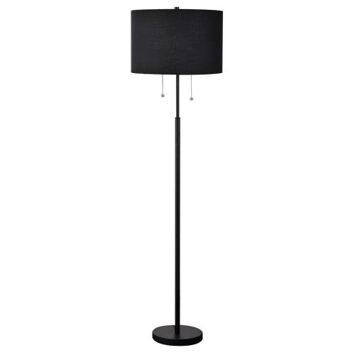 Lampa podłogowa czarna z kloszem i sznureczkami włącznikami LP-0304/2F BK Light Prestige