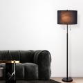 Lampa podłogowa czarna z kloszem i sznureczkami włącznikami LP-0304/2F BK Light Prestige