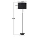 Lampa podłogowa czarna z kloszem i sznureczkami włącznikami LP-0304/2F BK Light Prestige