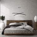 Lampa wisząca HALIFAX dwa czarne ringi LED z regulacją barwy światła LP-940/2P BK CCT Light Prestige