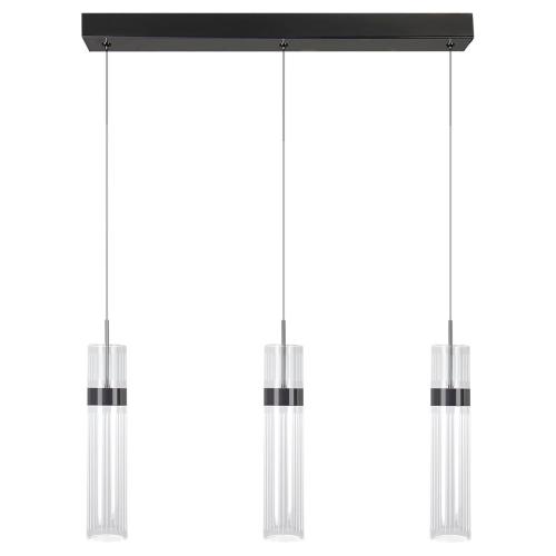 Lampa wisząca AMBIENTE grafitowa z trzema ozdobnymi kloszami LED LP-1510/3L GR Light Prestige