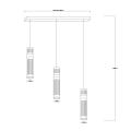Lampa wisząca AMBIENTE grafitowa z trzema ozdobnymi kloszami LED LP-1510/3L GR Light Prestige