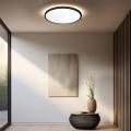 Nowoczesny plafon PRYZMA LED czarny z podświetleniem sufitu przełącznik CCT LP-1707/1C-38 BK Light Prestige