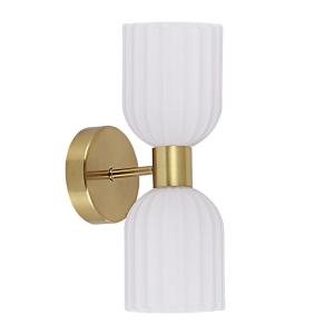 Kinkiet góra dół z ozdobnymi szklanymi kloszami z serii Piega do salonu LP-939/2W white Light Prestige