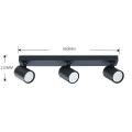 Lampa sufitowa z ruchomymi reflektorkami z serii Snow czarna 3xGu10 LP-731N/3W BK Light Prestige