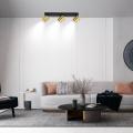 Reflektorki sufitowe złote na czarnej listwie Spot Snow 3xGU10 do salonu LP-731N/3W GD Light Prestige