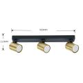 Reflektorki sufitowe złote na czarnej listwie Spot Snow 3xGU10 do salonu LP-731N/3W GD Light Prestige