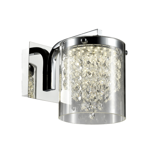 Kinkiet z dekoracyjnymi kryształkami CANTOS chromowany  LED 4000K LP-1114/1W Light Prestige