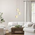 Elegancka lampa wisząca BRILLANT złota z trzema przezroczystymi kloszami LED do jadalni LP-3303/3P GD Light Prestige