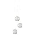 Elegancka lampa wisząca BRILLANT złota z trzema przezroczystymi kloszami LED do jadalni LP-3303/3P GD Light Prestige