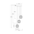 Elegancka lampa wisząca BRILLANT złota z trzema przezroczystymi kloszami LED do jadalni LP-3303/3P GD Light Prestige