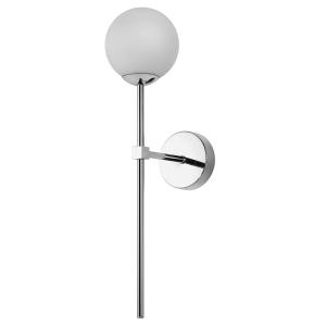 Nowoczesny chromowany kinkiet PIRULETA do sypialni z szklanym kloszem LP-008/1W CH Light Prestige