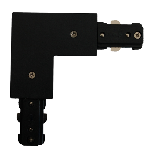 Łącznik szynowy katowy "L" 1F czarny LP-552-S-BK Light Prestige
