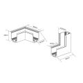 Łącznik podtynkowy L sufit-ściana Magnetic Slim czarny LP-656-MAG SLIM L RS kąt BK Light Prestige