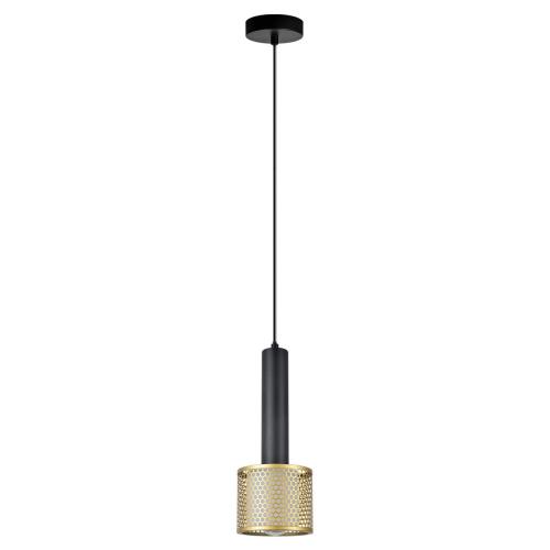 Minimalistyczna lampa wisząca AMO nad stolik kawowy z siatkowym kloszem LP-0702/1P GD Light Prestige
