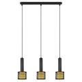 Lampa wisząca AMO zwisy na czarnej listwie z dekoracyjnymi kloszami 3xE27 LP-0702/3L BK Light Prestige