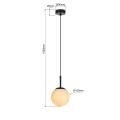 Lampa wisząca ozdobna DORADO czarna do sypialni szklany klosz LP-002/1P BK Light Prestige