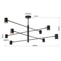 Elegancka lampa sufitowa z czterema ramionami z rodziny SNOW na GU10 LP-731/8P BK Light Prestige