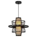 Lampa ASTRA wykonana z czarnego rattanu w stylu boho na E27 LP-3110/1P BK Light Prestige