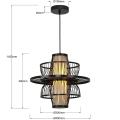 Lampa ASTRA wykonana z czarnego rattanu w stylu boho na E27 LP-3110/1P BK Light Prestige