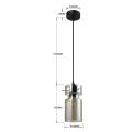 Lampa wisząca NIVIO z dymnym szklanym kloszem w loftowym stylu E27 LP-2811/1P AM Light Prestige