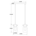 Nowoczesna lampa z dwoma zwisami do salonu NIVIO przydymione szklane klosze LP-2811/2L AM Light Prestige